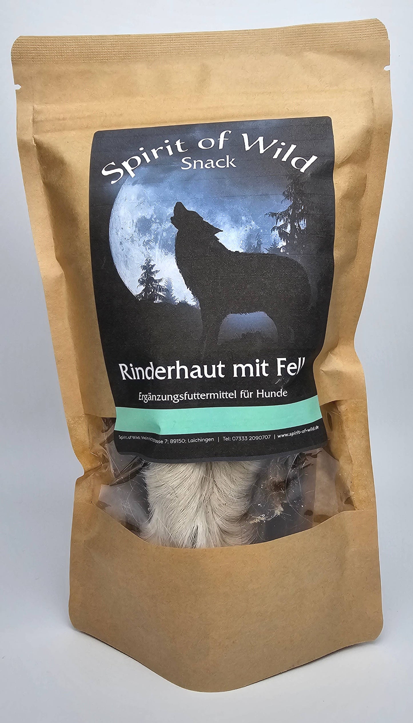 Forhåndssalg 10%, utsending fra uke 33/34! Spirit of Wild chews beef scalp with fur (Oversettelse kommer)