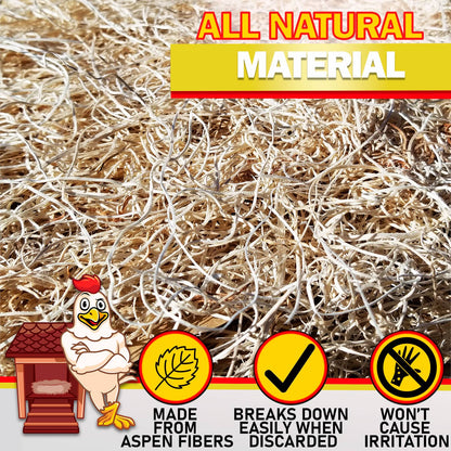 Underlag til rugekasser fjørfe, 100% naturlig, og komposterbart. Fra "My Favorite Chicken". (Oversettelse kommer)