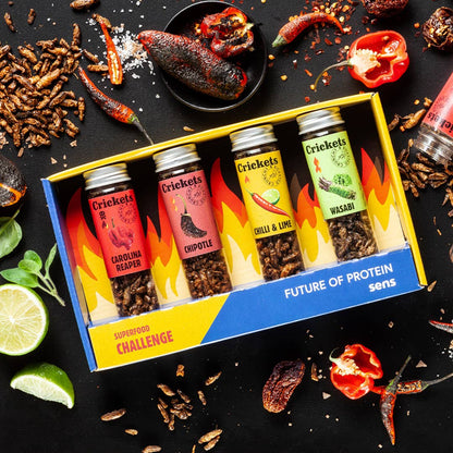 Første utsending uke 33. Roasted Edible Insects In Snack Gift Box (Oversettelse kommer)