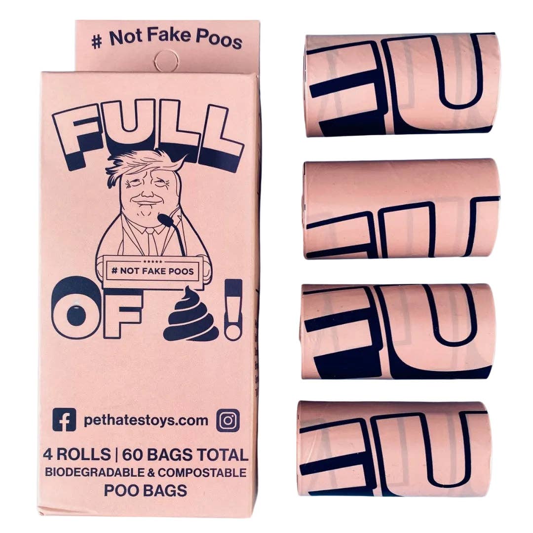 Nyhet! Donald Trump Poo Bags, 4-pack. (Oversettelse kommer)