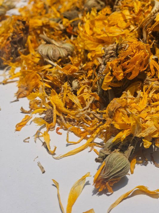 Tørket ringblomst (Marigold). 100% naturlig råvare, ingen tilsetninger.