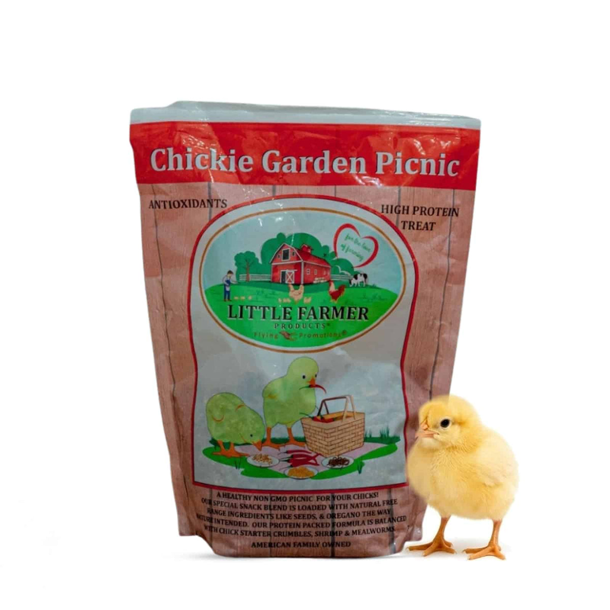 Nyhet! "Chickie Garden Picnic", GMO- og soyafritt snacks til kyllinger.