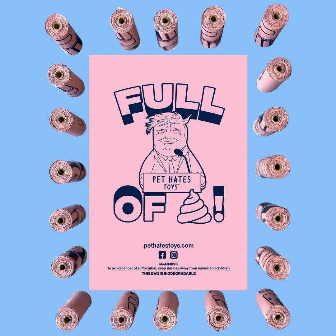 Nyhet! Donald Trump Poo Bags, 4-pack. (Oversettelse kommer)