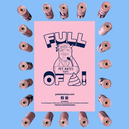 Nyhet! Donald Trump Poo Bags, 4-pack. (Oversettelse kommer)