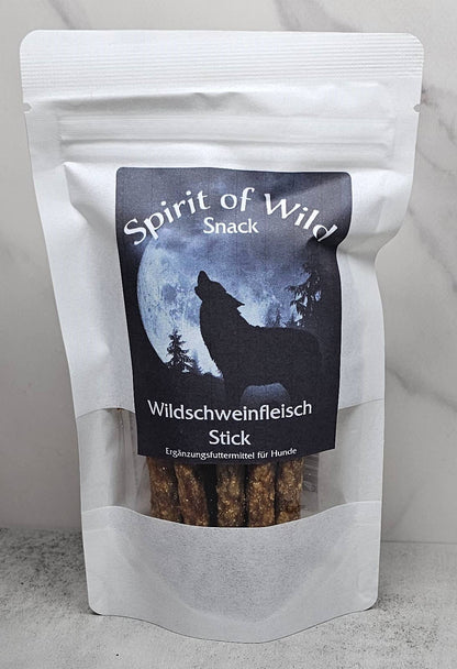 Forhåndssalg 10%, utsending fra uke 33/34! Spirit of Wild Snack Wild Boar Meat Stick (Oversettelse kommer)