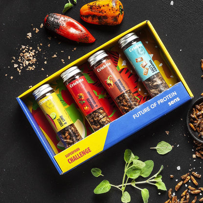 Første utsending uke 33. Roasted Edible Insects In Snack Gift Box (Oversettelse kommer)