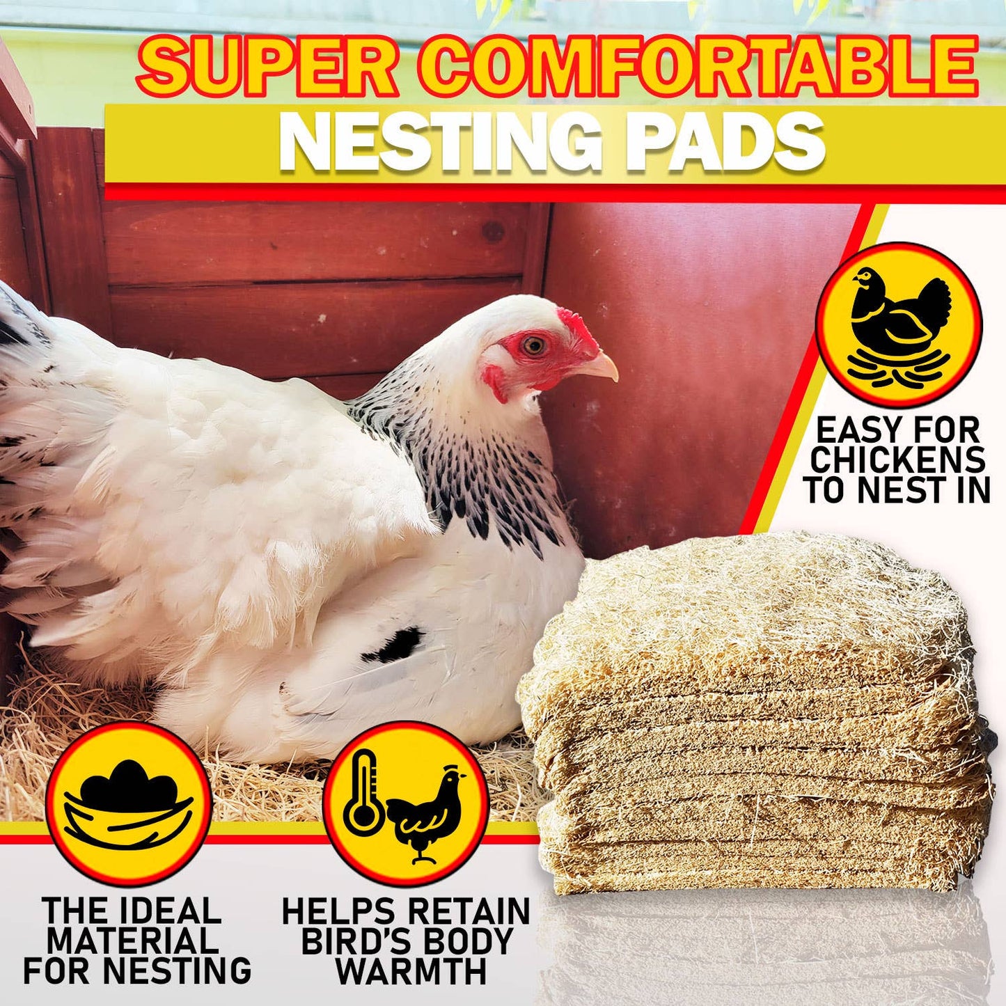Underlag til rugekasser fjørfe, 100% naturlig, og komposterbart. Fra "My Favorite Chicken". (Oversettelse kommer)