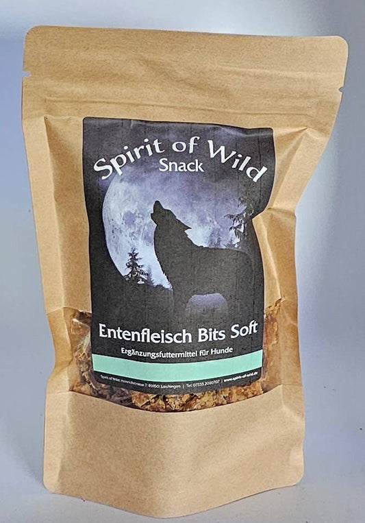 Forhåndssalg 10%, utsending fra uke 33/34! Spirit of Wild Snack Duck Meat Bits Soft (Oversettelse kommer)