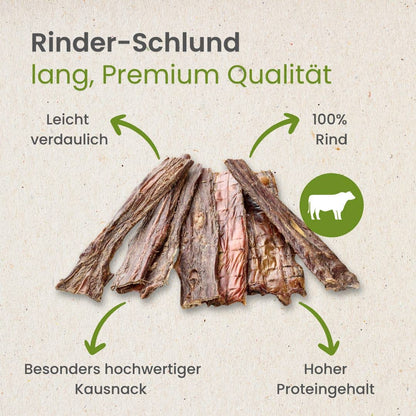 Nyhet, 10%! Spiserør av storfe, lang, premium kvalitet. 100% naturlig. Fra Kauartikel.com.