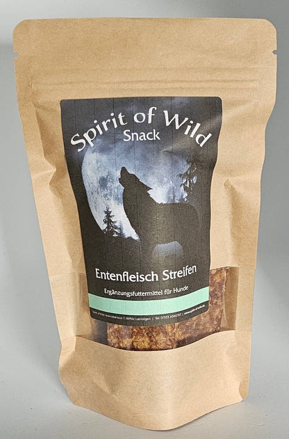 Forhåndssalg 10%, utsending fra uke 33/34! Spirit of Wild Snack Duck Meat Strips (Oversettelse kommer)