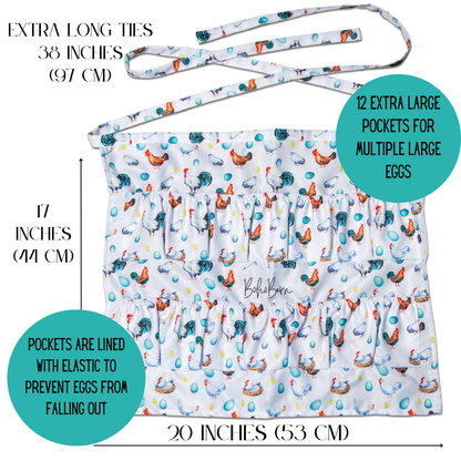 Nyhet! Egg collecting apron with elastic pockets (Oversettelse kommer.)