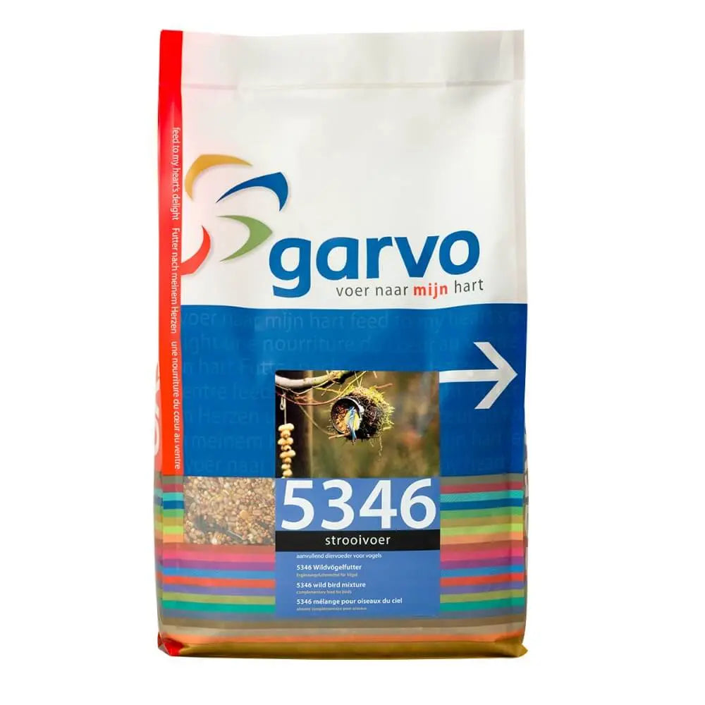 "Garvo 5346 Wild Bird Mixture" – Variert korn- og frøblanding for villfugl. GMO-fritt.