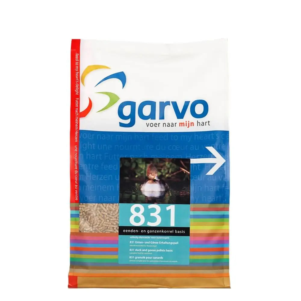 Nyhet! Garvo 831 And-, gås-, og svanepellets, basic. Komplett vedlikeholds- og basisfôr. GMO-fritt. Utsending fra uke 41.
