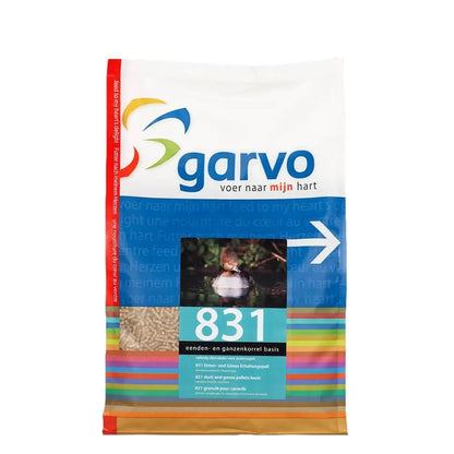 Nyhet! Garvo 831 And-, gås-, og svanepellets, basic. Komplett vedlikeholds- og basisfôr. GMO-fritt. Utsending fra uke 41.